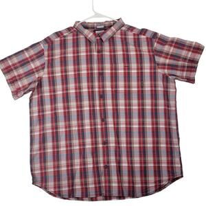480 Columbia Activewear Shirt Men Sz 2X Plaid Checkered Lumberjack Red